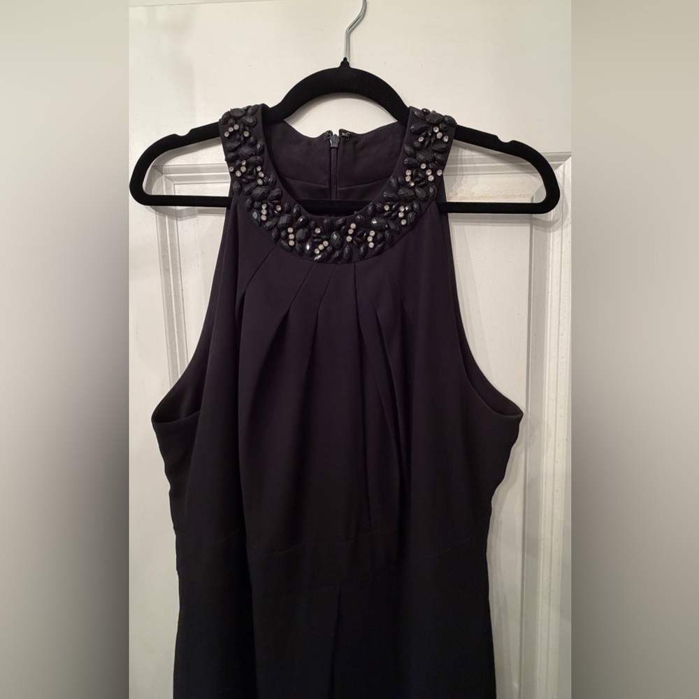 Tahari ASL Jeweled Neck Black Women's Jumpsuit - Picture 4 of 5